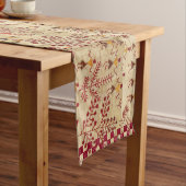 Madhubani-Stildruck auf Seidenstruktur Kurzer Tischläufer (Beispiel)