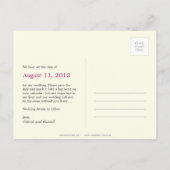 Madi In Liebe Foto Save the Date Postkarte (Rückseite)