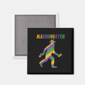 Madi Mardi Gras Bigfoot Mardi Gras Bethes Men Mar Magnet (Vorderseite/Rückseite)