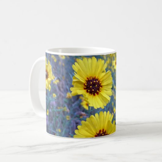Madia-Blume im Sequoia-Nationalpark Kaffeetasse (Vorderseite Links)