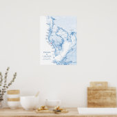 Madiera Beach FL Map Wedding Guest Book Poster (Küche)