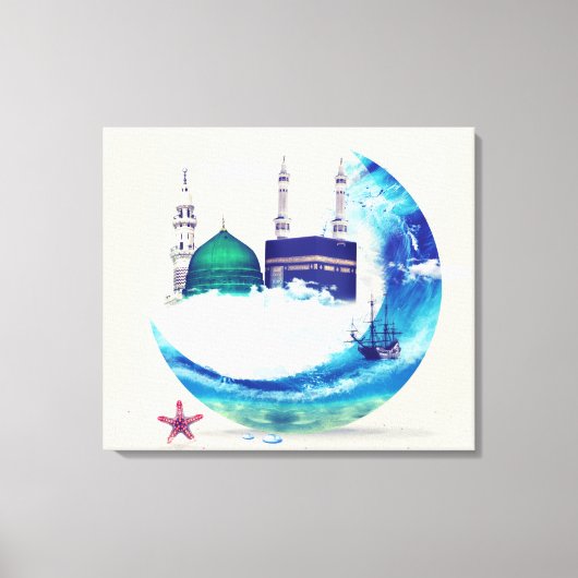 Madina mecca Islamische Leinwand Kunstdesign Ost (Vorderseite)