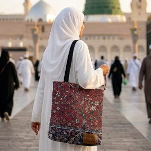 Madinah-Rot-Vintage-Teppichdruck Tasche