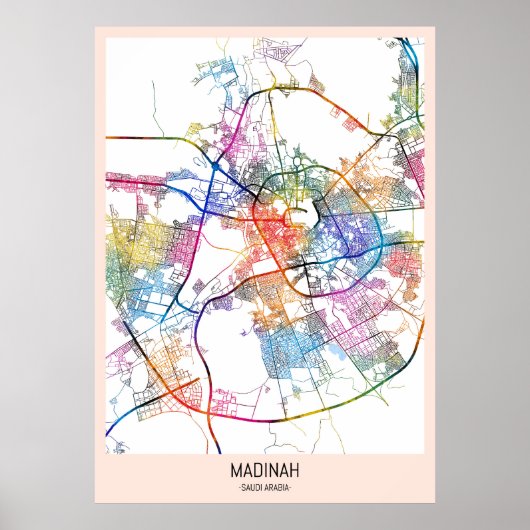 Madinah Saudi Arabien Stadtplan Poster (Vorne)