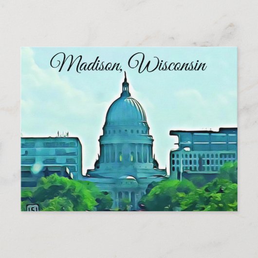 Madision Wisconsin Hauptstadt Picture Postcard Postkarte (Vorderseite)