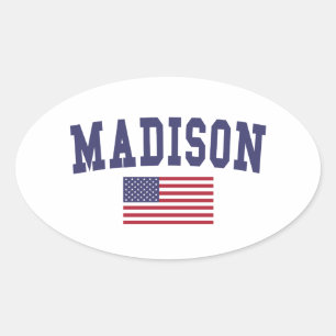 Madison AL US Flag Ovaler Aufkleber
