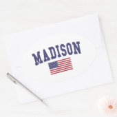 Madison AL US Flag Ovaler Aufkleber (Umschlag)