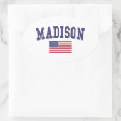 Madison AL US Flag Ovaler Aufkleber (Tasche)