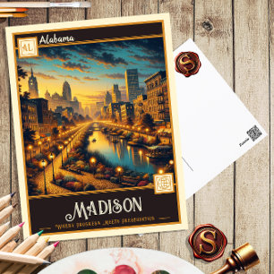 Madison, Alabama VINTAG Postkarte