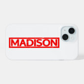 Madison Briefmarke iPhone 15 Hülle (Rückseite (Horizontal))