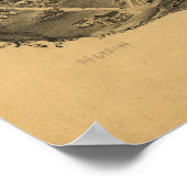 Madison Connecticut 1881 Panoramakarte Poster (Ecke)