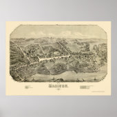 Madison, CT Panoramic Map - 1881 Poster (Vorne)