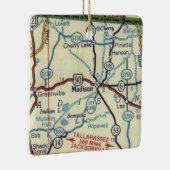 Madison Florida Vintag Map Keramikornament (Rechts)