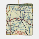 Madison Florida Vintag Map Keramikornament (Links)