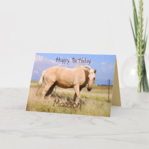 Madison Happy Birthday Palomino Pferdekarte Karte