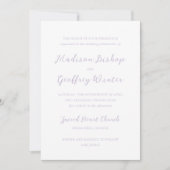 Madison Lilac Elegant Wedding Einladung (Vorderseite)