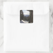 Madison Mountains im Winter in Montana Quadratischer Aufkleber (Tasche)