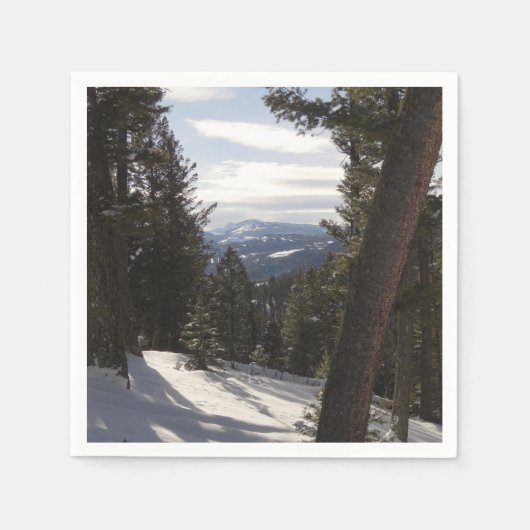 Madison Mountains im Winter in Montana Serviette (Vorderseite)