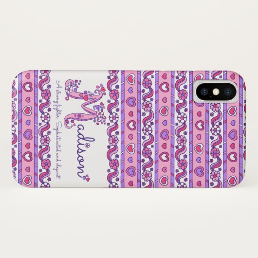 Madison Name bedeutet Herz doodles iPhone Case-Mate iPhone Hülle (Rückseite (Horizontal))