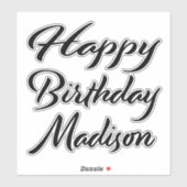 Madison Name Vorname black Sticker Geburtstag (Blatt)