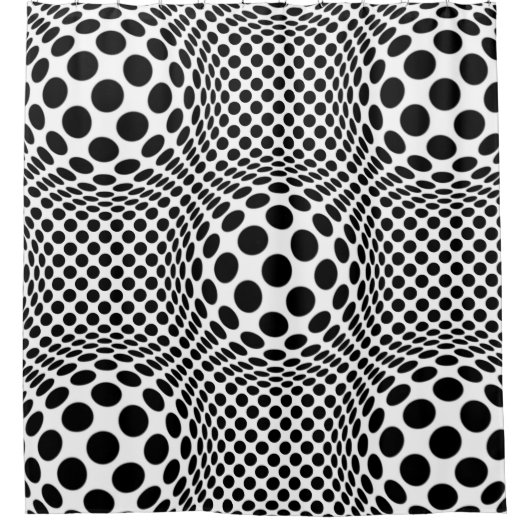 Madison Op-Art Dots Duschvorhang (Vorderseite)