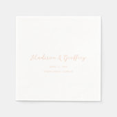 Madison Peach Elegant Wedding Serviette (Vorderseite)