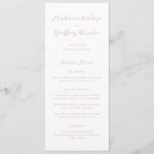 Madison Pink Elegant Wedding Menükarte (Vorderseite)