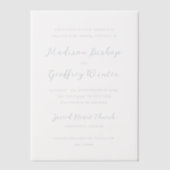 Madison Powder Blue Elegante Wedding Pergament Einladungen (Vorderseite)