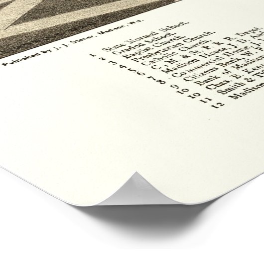 Madison, SD Panoramic Map - 1883 Poster (Ecke)