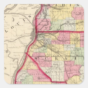 Madison, St. Clair, Monroe-Landkreise Quadratischer Aufkleber