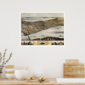 Madison, WI Panorama Karte - 1867 Poster (Küche)