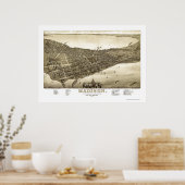 Madison, WI Panorama Karte - 1885b Poster (Küche)