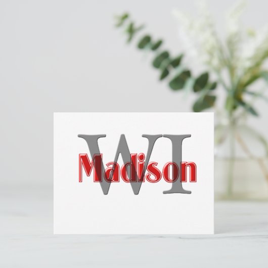 madison wi red postkarte (Stehend Vorderseite)