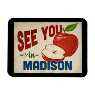 Madison Wisconsin Apfel - Vintage Reise Magnet