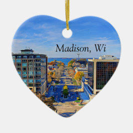 Madison, Wisconsin Cheese Keramik Ornament