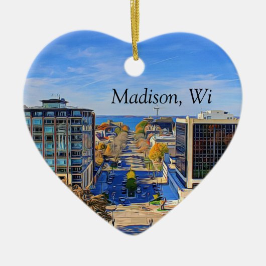 Madison, Wisconsin Cheese Keramik Ornament (Vorne)