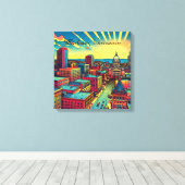 Madison, Wisconsin City Skyline bei Sunset Leinwanddruck (Insitu (Holzboden))