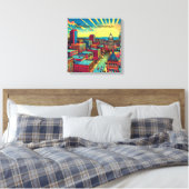 Madison, Wisconsin City Skyline bei Sunset Leinwanddruck (Insitu (Schlafzimmer))