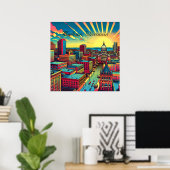 Madison, Wisconsin City Skyline bei Sunset Poster (Heimbüro)