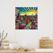 Madison, Wisconsin City Skyline bei Sunset Poster (Küche)