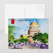 Madison, Wisconsin, die Hauptstadt Vintag Postkarte (Vorne/Hinten)