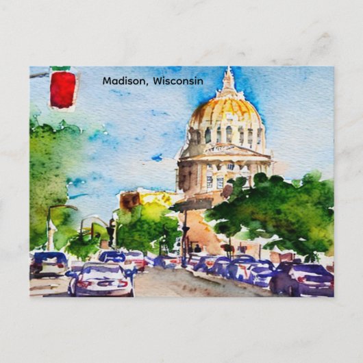 Madison, Wisconsin, die Hauptstadt Vintag Postkarte (Vorderseite)