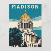 Madison, Wisconsin, die Hauptstadt Vintag Postkarte (Vorderseite)