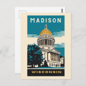 Madison, Wisconsin, die Hauptstadt Vintag Postkarte (Vorne/Hinten)