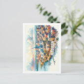 Madison Wisconsin Famous Travel Water color Postkarte (Stehend Vorderseite)