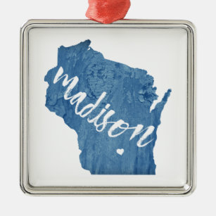 Madison, Wisconsin Holzkörner Ornament Aus Metall
