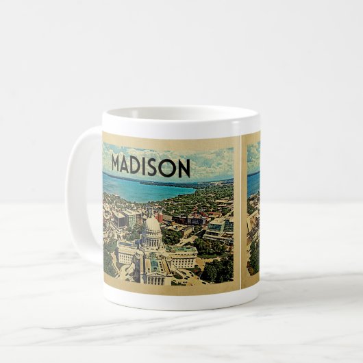 Madison Wisconsin Kaffeetasse (Vorderseite Links)