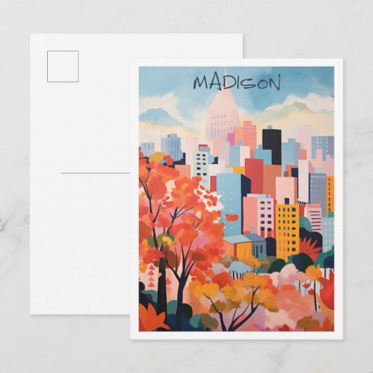 Madison Wisconsin Kunst Reise Postkarte (Vorne/Hinten)