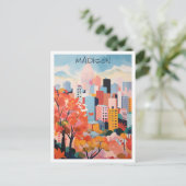 Madison Wisconsin Kunst Reise Postkarte (Stehend Vorderseite)