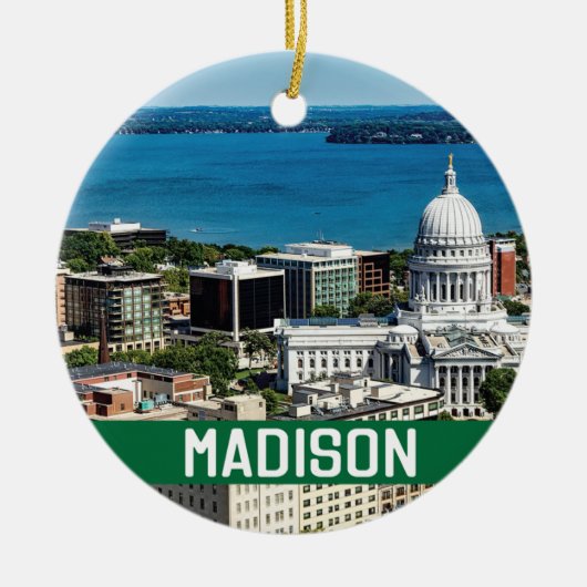Madison Wisconsin Memento Foto Keramik Ornament (Vorne)